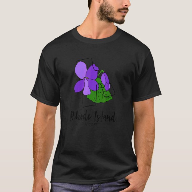 Rhode Island Violet Flower T Shirt (Framsida)