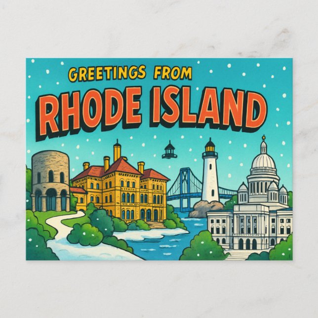RHODE ISLAND Vykort (Framsida)