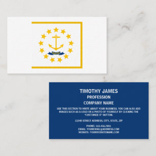 Rhode Islander Flagga, Rhode island Flagga Visitkort