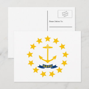 Rhode Islander Flagga, Rhode island Flagga Vykort