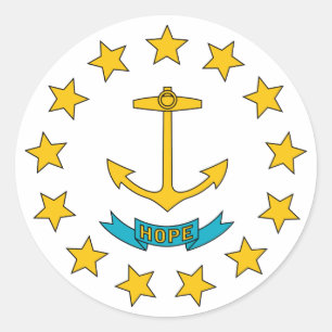 Rhode - östatlig flagga runt klistermärke