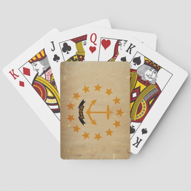 Rhode - östatlig flaggaVINTAGE Spel Kort (Baksidan)