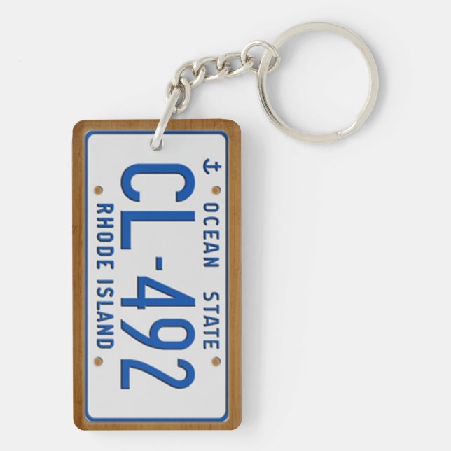 Rhode - övintageregistreringsskylt 1986 Keychain (Baksidan)