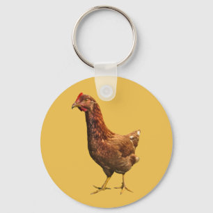 Rhode - röd hönahöna Keychain för ö Nyckelring