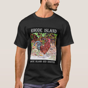 Rhode - röd tupp för ö t-shirt