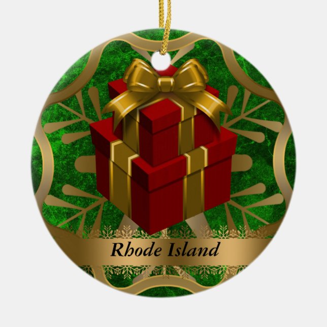 Rhode - statlig julprydnad för ö julgransprydnad keramik (Framsidan)