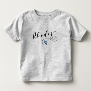 Rhodes Flagga in Heart, Greece T-Shirt