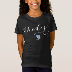 Rhodes Flagga in Heart, Greece T-Shirt