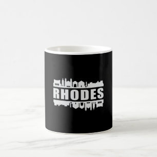 Rhodes Greece City Skyline Cityscape Funny Gift Kaffemugg