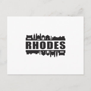 Rhodes Greece City Skyline Cityscape Resa Gift Vykort