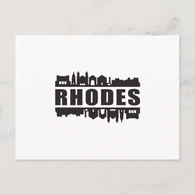 Rhodes Greece City Skyline Cityscape Resa Gift Vykort (Framsida)