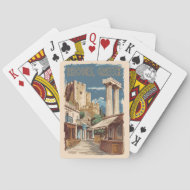 Rhodes Greece Ruins Travel Art Vintage Casinokort