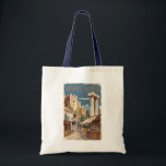 Rhodes Greece Ruins Travel Art Vintage Tygkasse<br><div class="desc">Rhodos retro-vektorns rörelsemodeller. Rhodos, Greklands största Dodekanesiska öar, är känd för sina strandorter och gamla ruiner.</div>