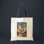 Rhodes Greece Ruins Travel Art Vintage Tygkasse<br><div class="desc">Rhodos retro-vektorns rörelsemodeller. Rhodos,  Greklands största Dodekanesiska öar,  är känd för sina strandorter och gamla ruiner.</div>