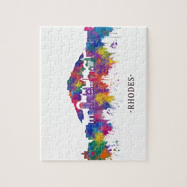 Rhodes Greece Skyline Pussel (Vertikal)