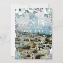 Rhodes Greece sommarkort bröllop spara datum