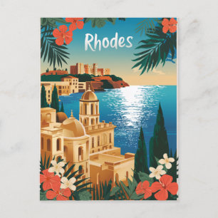 Rhodes Greece vintage Vykort