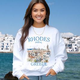 Rhodes Greece Watercolor – Cozy Greek Island T Shirt