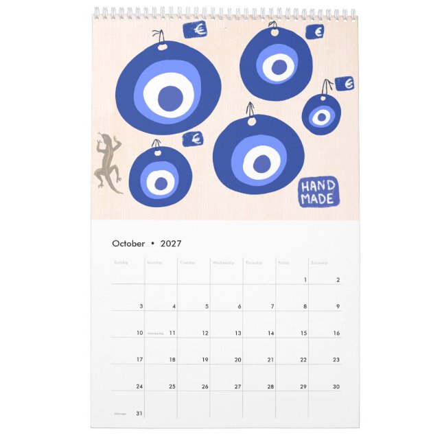 Rhodes Grekiska scener och mönster kökskalender Kalender (Oct 2027)