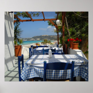 Rhodes Rhodos Island Restaurant Greece Poster