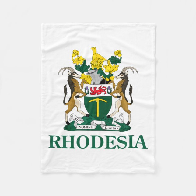 Rhodesia Coat Of Arms Zimbabwe Funny South Africa  Fleecefilt (Framsidan)