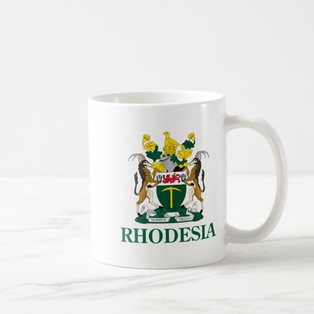 Rhodesia Coat Of Arms Zimbabwe Funny South Africa  Kaffemugg (Höger)