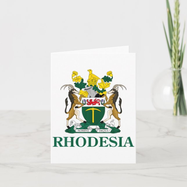 Rhodesia Coat Of Arms Zimbabwe Funny South Africa  Kort (Framsida)