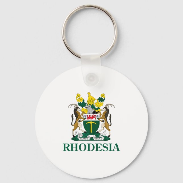 Rhodesia Coat Of Arms Zimbabwe Funny South Africa  Nyckelring (Framsida)
