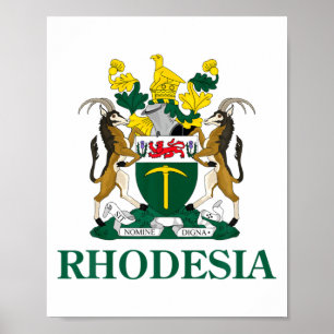 Rhodesia statsvapen Zimbabwe rolig Sydafrika Poster