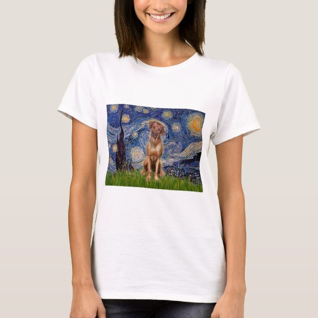Rhodesian Ridgeback 1 - Starry Natt Tee Shirt (Framsida)