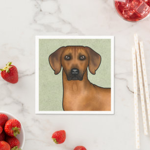 Rhodesian Ridgeback African Lejon Hund Head Grönt Pappersservett