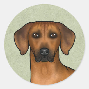 Rhodesian Ridgeback Afrikansk Lejon Hund Huvud Grö Runt Klistermärke