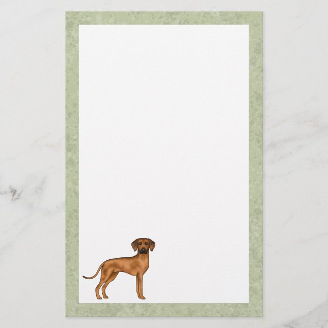 Rhodesian Ridgeback Afrikansk Lejon Hundras Grön Brevpapper (Framsida)
