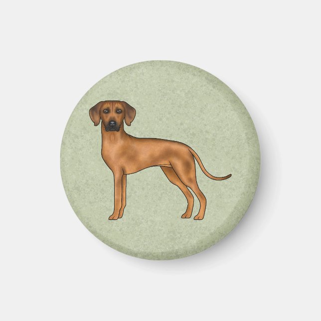 Rhodesian Ridgeback Afrikansk Lejon Hundras Grön Magnet (Framsidan)
