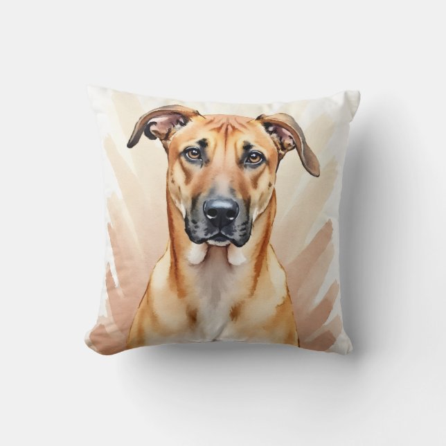 Rhodesian Ridgeback Akvarell Ås Linje Konst Kudde (Framsida)