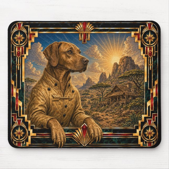Rhodesian Ridgeback, Art Deco Hund Musmatta (Framsidan)