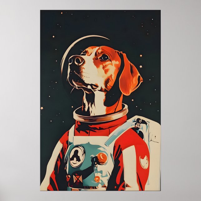 Rhodesian Ridgeback Astronaut Poster, Rhodesian Poster (Framsidan)