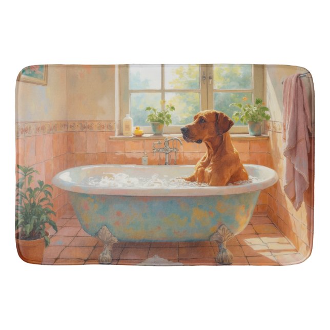 Rhodesian Ridgeback badtid Stilsäker badrum  Badrumsmatta (Framsidan)