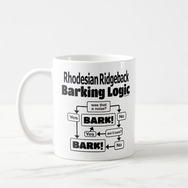 Rhodesian Ridgeback Barking Logic Kaffemugg (Vänster)