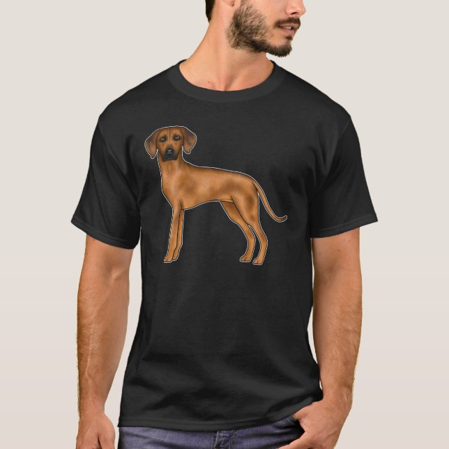 Rhodesian Ridgeback Brown African Lionhound Hund T Shirt (Framsida)