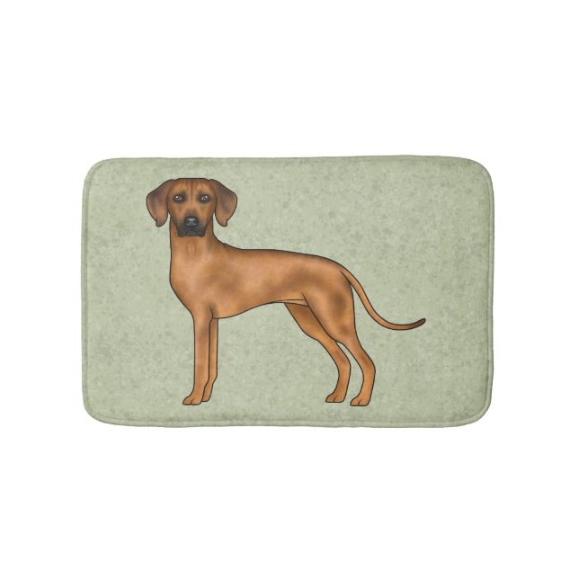 Rhodesian Ridgeback Brun Afrikansk Lejon Hund Grön Badrumsmatta (Framsidan)