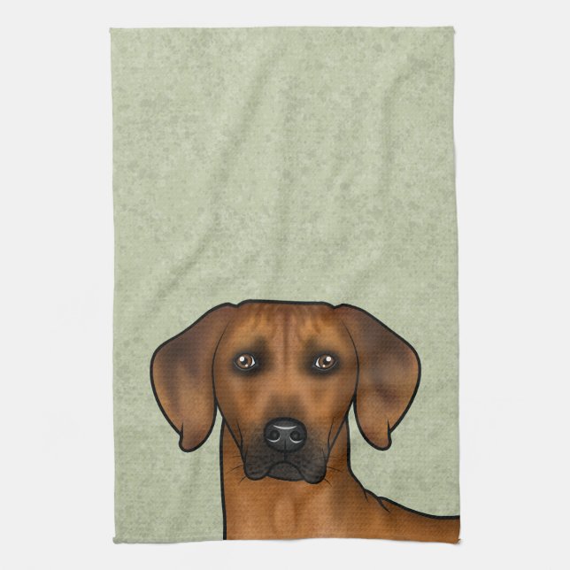 Rhodesian Ridgeback Brun Afrikansk Lejon Hund Huvu Kökshandduk (Vertikal)