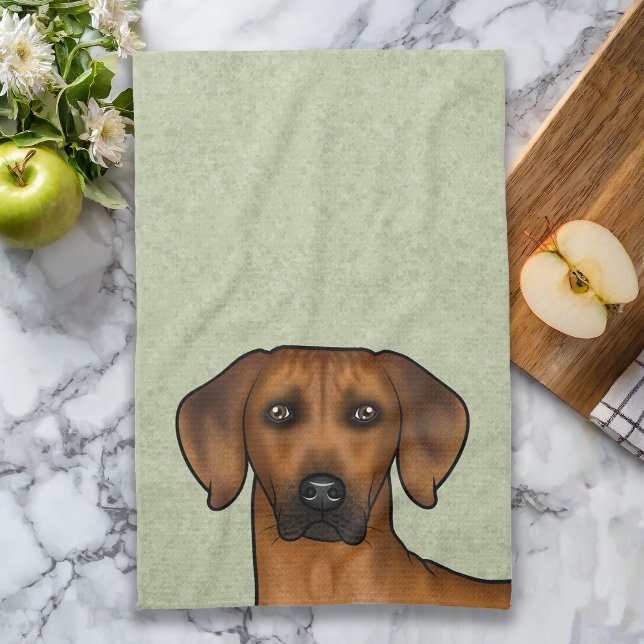 Rhodesian Ridgeback Brun Afrikansk Lejon Hund Huvu Kökshandduk (Please note: This image is a digital mockup. The product may not be in scale.)