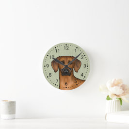 Rhodesian Ridgeback Brun Afrikansk Lejon Hund Huvu Rund Klocka