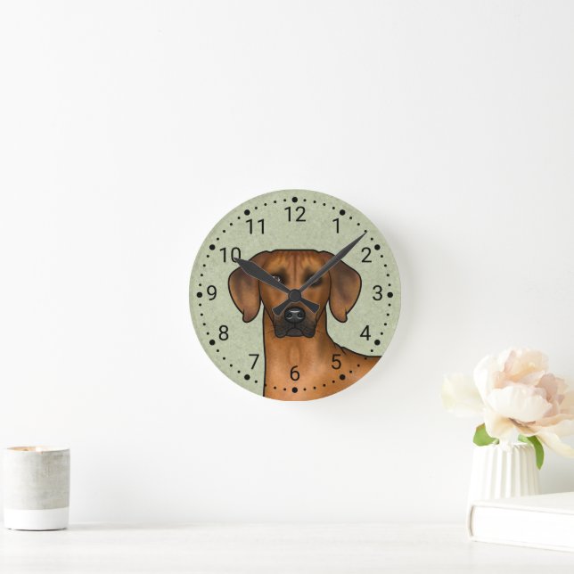 Rhodesian Ridgeback Brun Afrikansk Lejon Hund Huvu Rund Klocka (Hem)