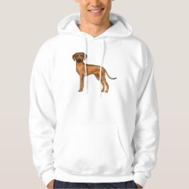 Rhodesian Ridgeback Brun Tecknad Lejon Hund Design Hoodie