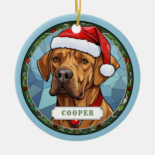 Rhodesian Ridgeback Ceramic Circle Ornament (Framsidan)