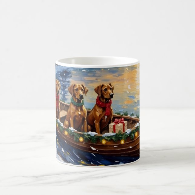 Rhodesian Ridgeback Christmas Boat Holiday Kaffemugg (Center)
