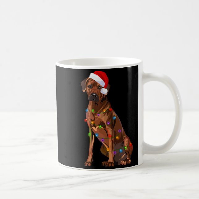 Rhodesian Ridgeback Christmas Lights Xmas Dog Love Kaffemugg (Höger)