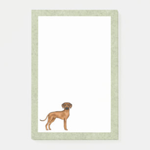 Rhodesian Ridgeback Cute African Lejon Hund Grönt Post-it Block